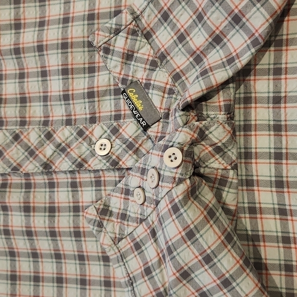 CABELA'S Guidewear Gray & Red Plaid Button-Up Shirt - Picture 9 of 11